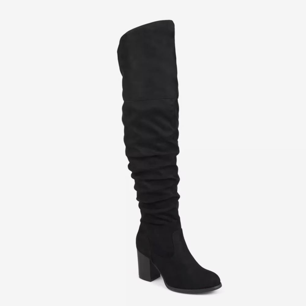 Journee Collection Black Over the Knee Boots